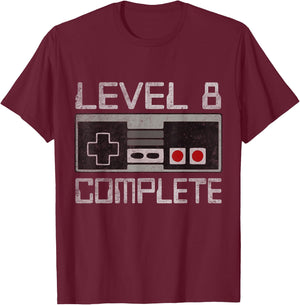 Level 8 Complete 8 Year 8th Wedding Anniversary Her T-Shirt - T-Shirt | Maroon