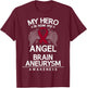 Brain Aneurysm Awareness Gift Burgundy Ribbon T-Shirt - T-Shirt | Maroon