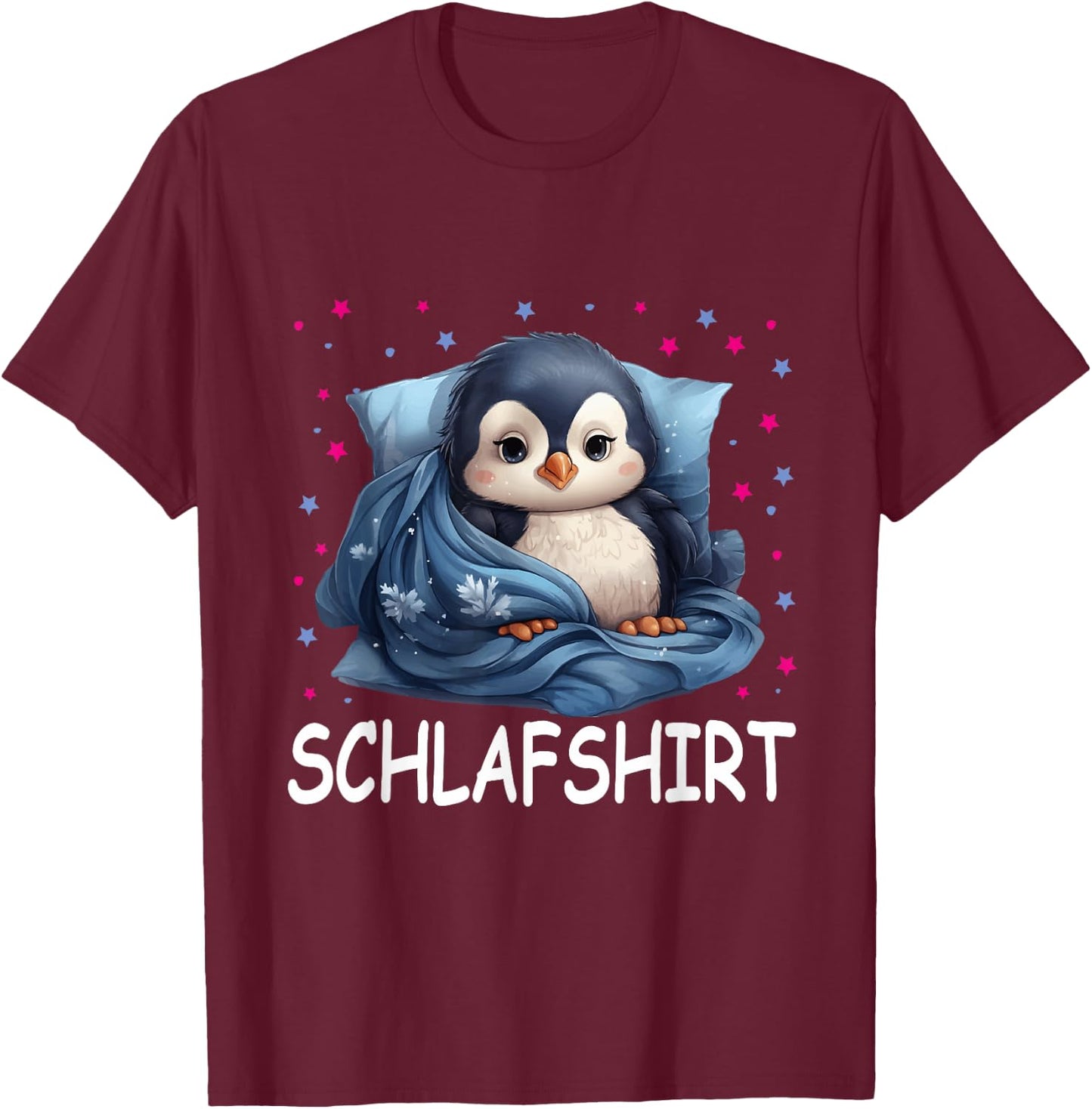 Penguin Official Sleep Shirt Cute Penguin Pyjamas , black T-Shirt - T-Shirt | Maroon