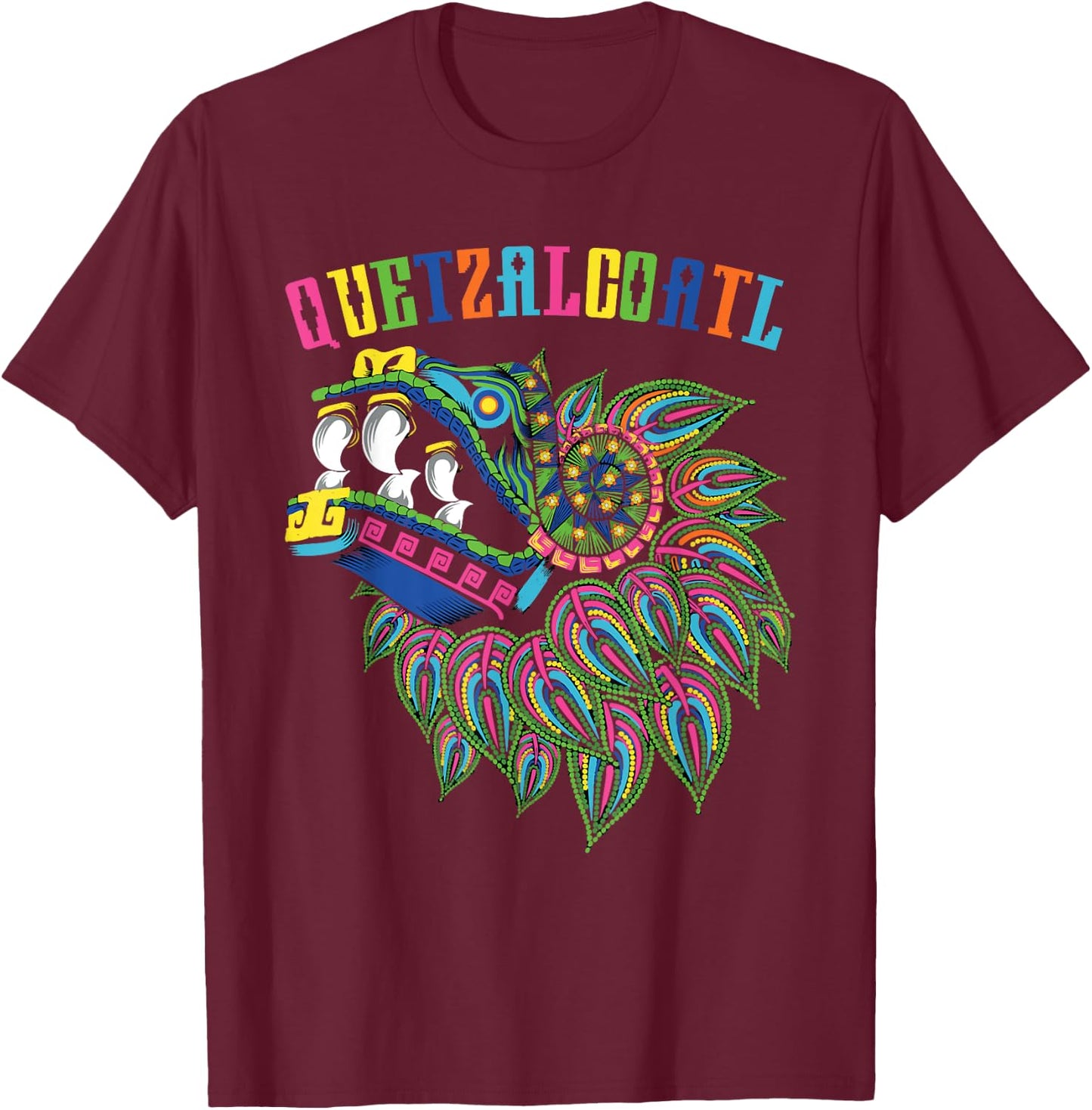 Aztec God Quetzalcoatl Cool Snake Dragon Inca Maya Gifts T-Shirt - T-Shirt | Maroon