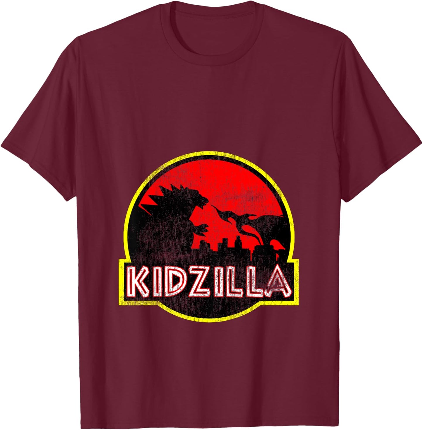 Distressed Funny Boy's Girl's Birthday Gift Kidzilla Gift T-Shirt - T-Shirt | Maroon