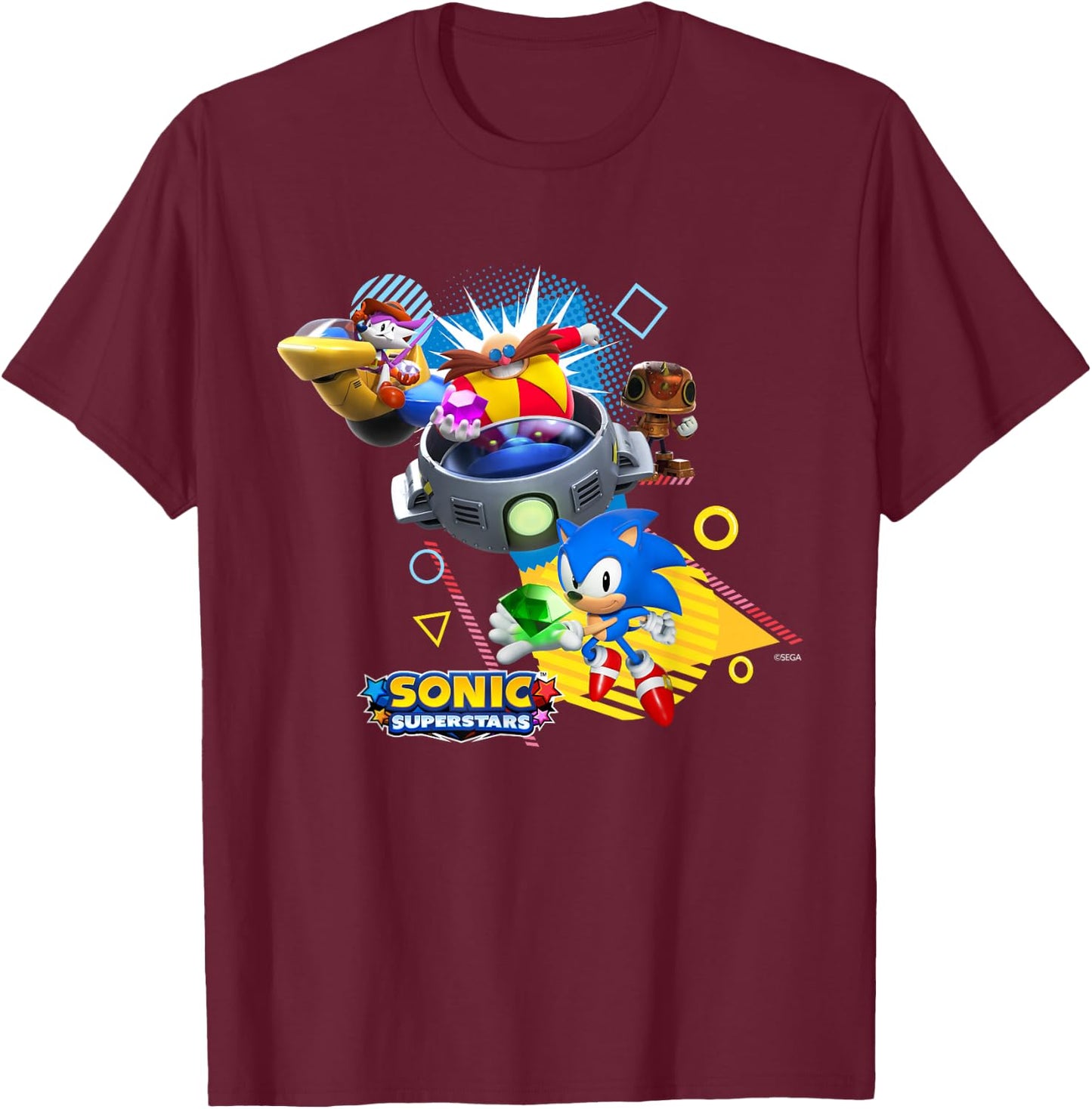 Sonic The Hedgehog, Sonic Superstars - Game Over T-Shirt - T-Shirt | Maroon
