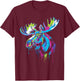 Moose Graphic , -Adults, Black, Small, Short Sleeve, , Modern, Classic, Graphic, , 1 Count T-Shirt - T-Shirt | Maroon