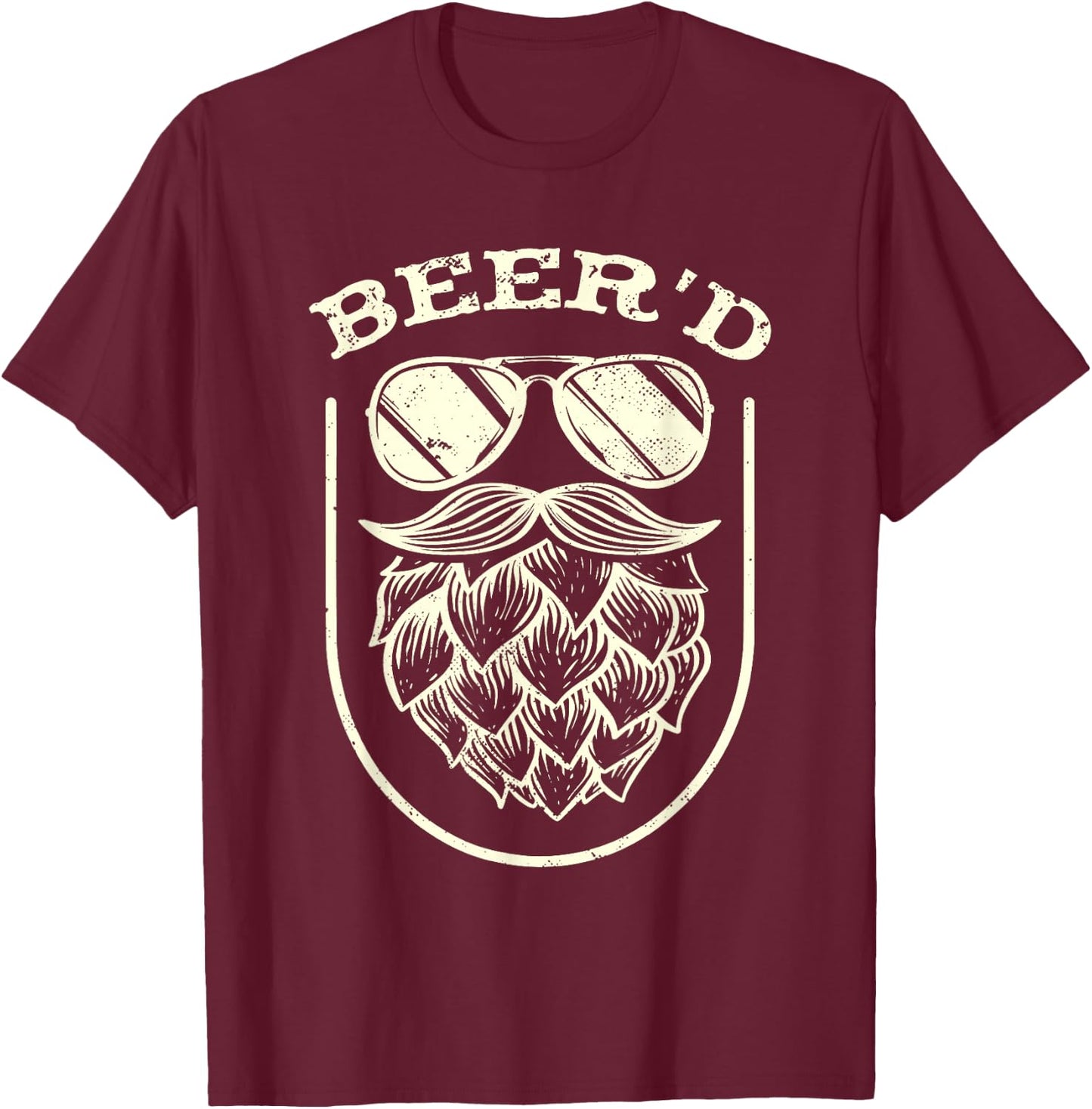 Funny Beer'd | Beard Beer Hops | Craft Beer Drinker T-Shirt - T-Shirt | Maroon