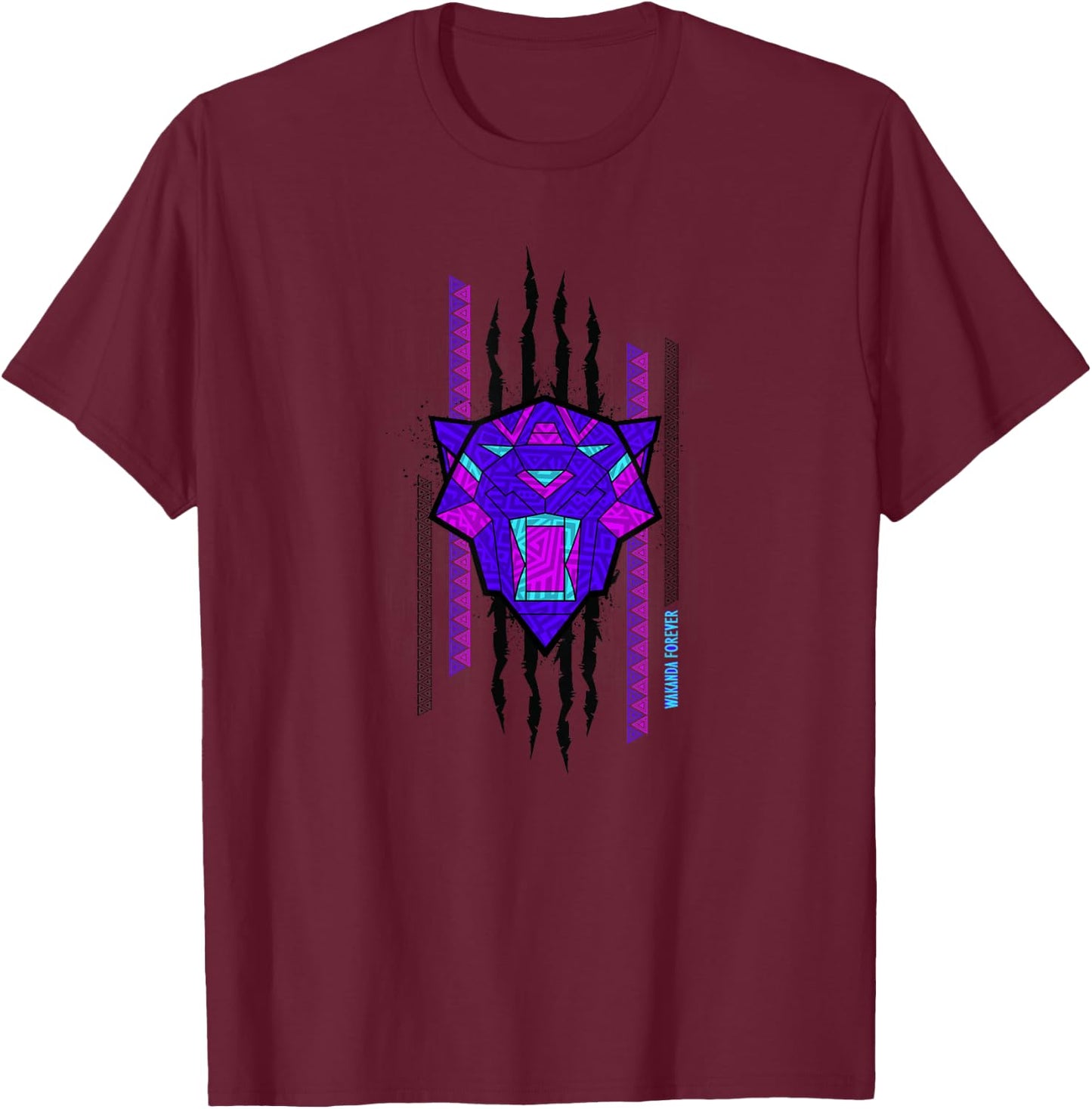 Marvel Black Panther: Wakanda Forever Panther Claw Marks T-Shirt - T-Shirt | Maroon