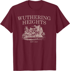 Wuthering Heights, Catherine Earnshaw und Heathcliff, Bronte T-Shirt - T-Shirt | Maroon