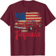 1961 61 Impala Old School Muscle Car American Flag T-Shirt - T-Shirt | Maroon