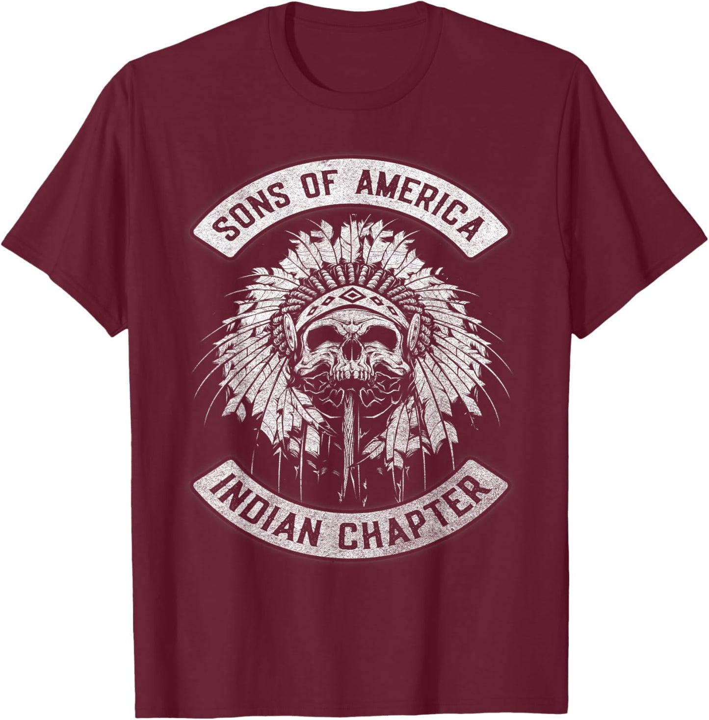 Sons of America - Native American Apparel T-Shirt - T-Shirt | Maroon