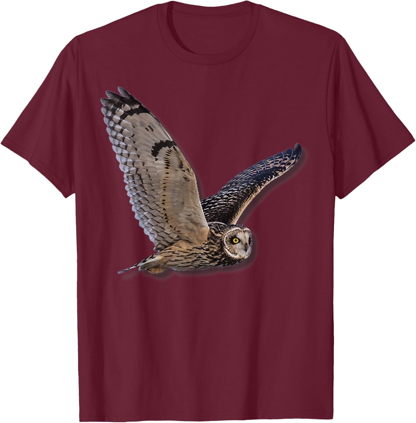 Beautiful Owl Raptor Flight Bird of Prey Birding Birder T-Shirt - T-Shirt | Maroon