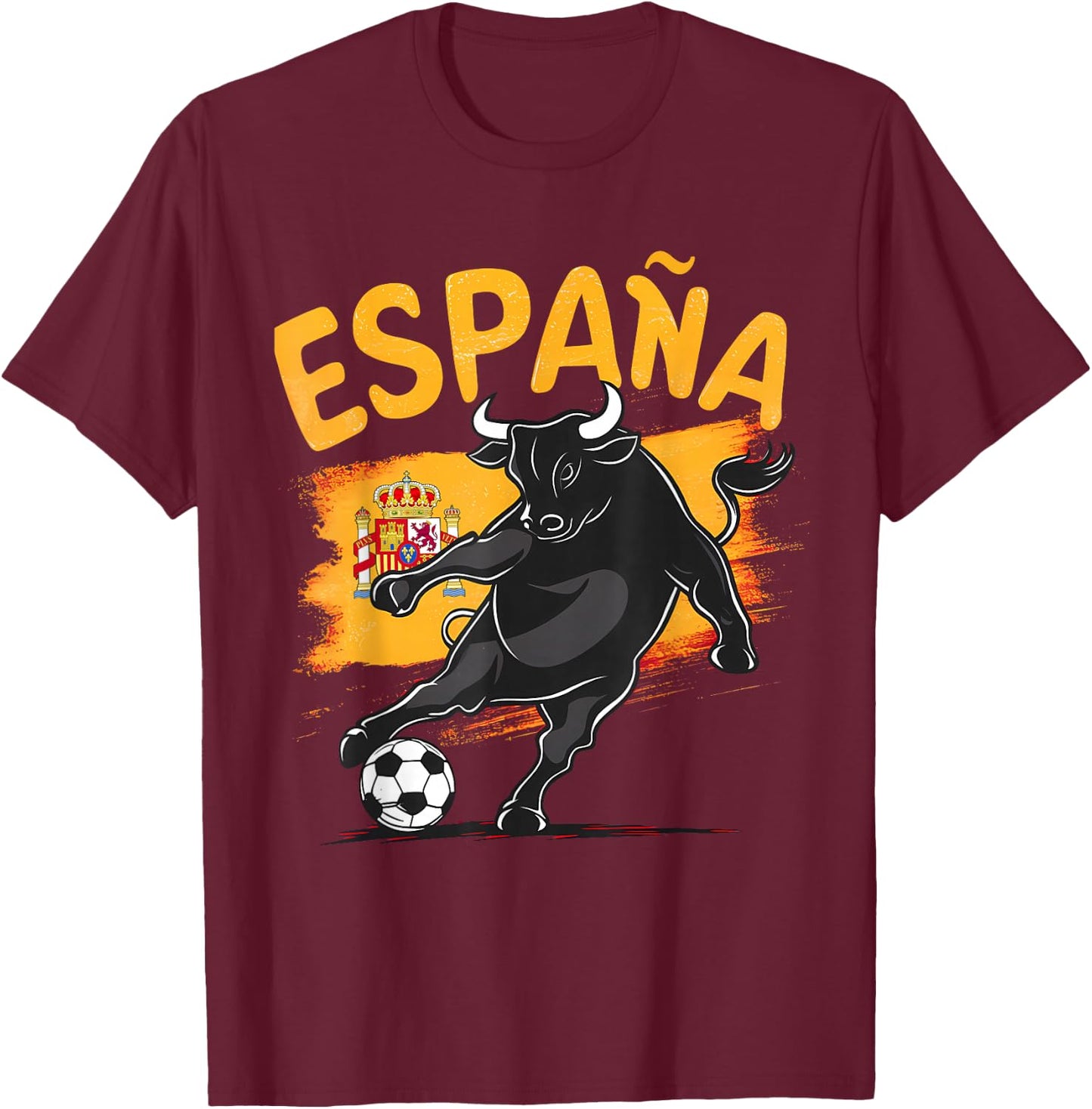 Spain Shirt Goal 2024 Football Soccer Football Europe Europe , red T-Shirt - T-Shirt | Maroon
