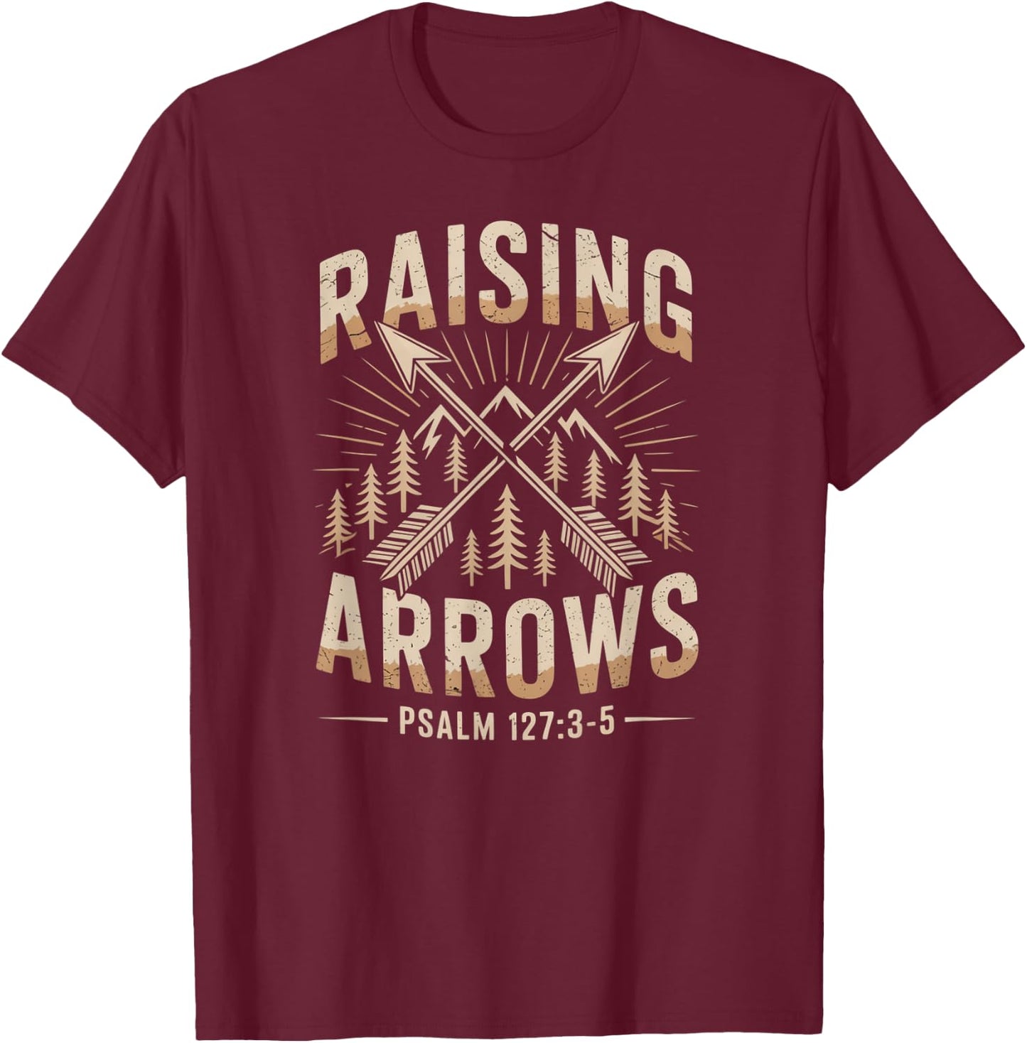 Christian Raising Arrows Bible Quotes Vintage T-Shirt - T-Shirt | Maroon