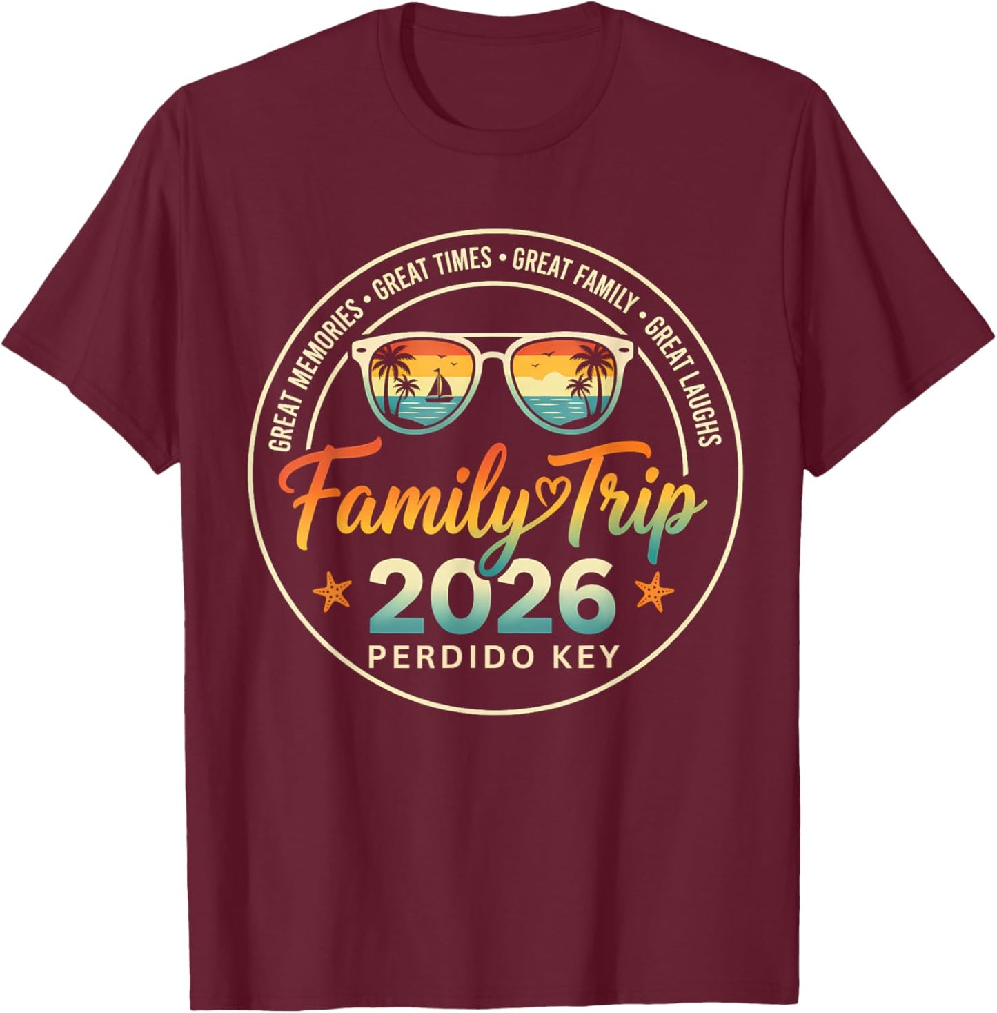 Perdido Key Weekend 2026 Family Trip 2026 Summer Vacation T-Shirt - T-Shirt | Maroon