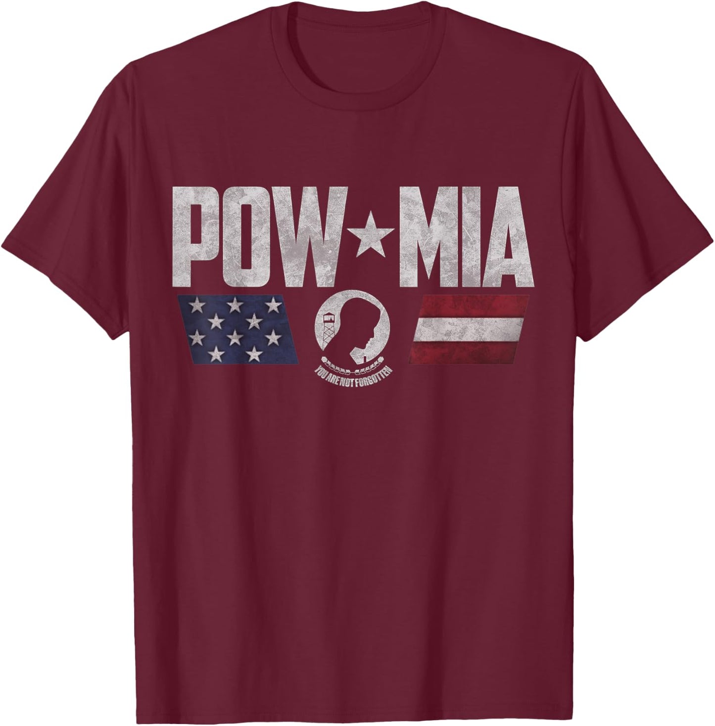 POW/MIA Logo T-Shirt - T-Shirt | Maroon