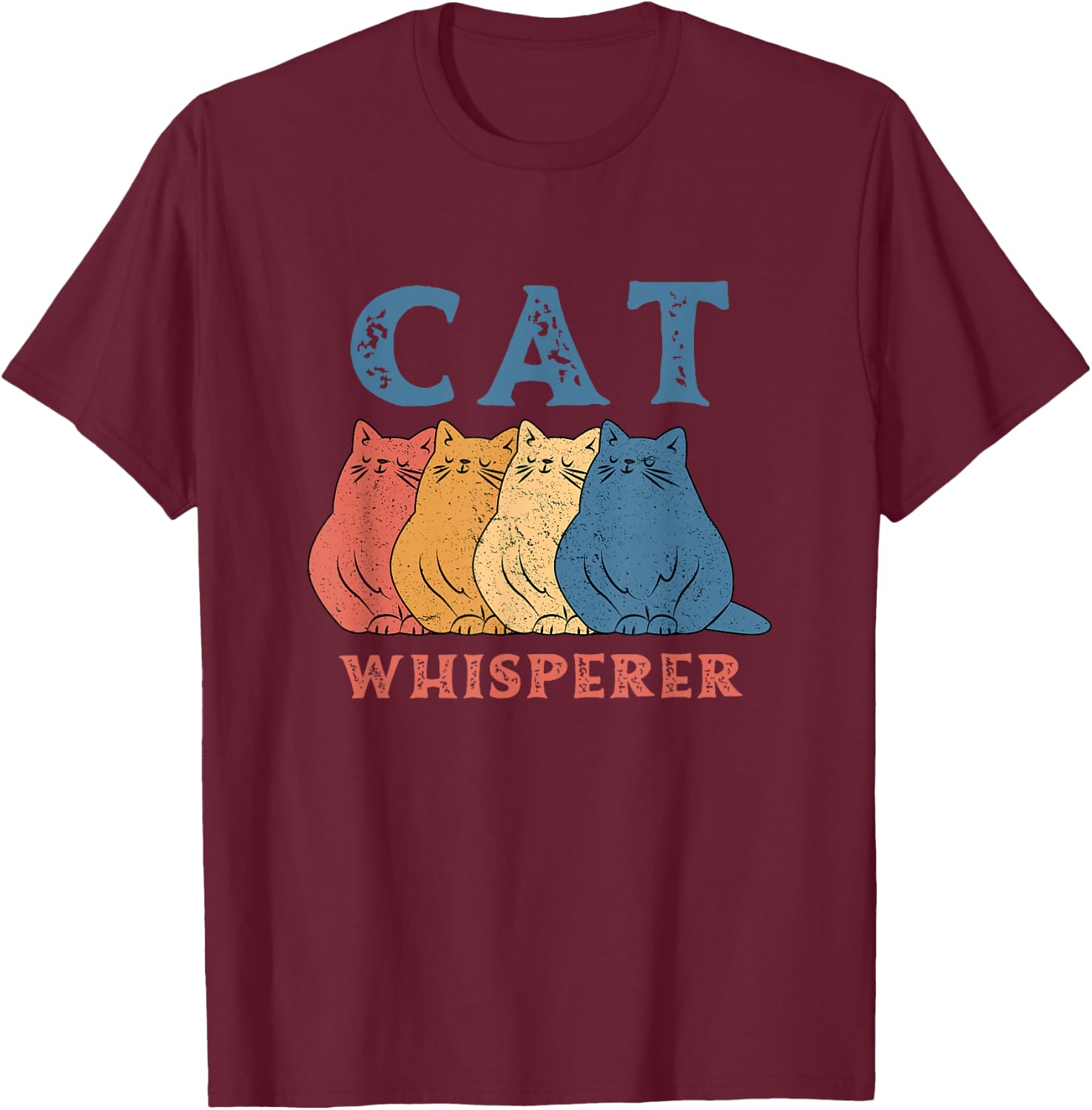 Cat Whisperer Men Women Girls Kids T-Shirt - T-Shirt | Maroon
