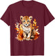 Cheetah Cub Spot Cat Autumn Baby Leopard Safari Watercolor T-Shirt - T-Shirt | Maroon
