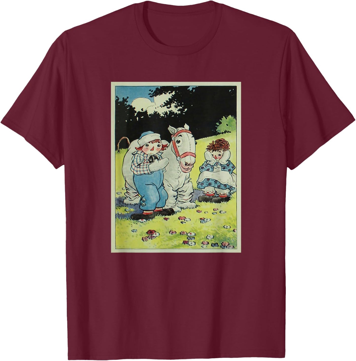 Raggedy Ann, Andy and the Camel with Wrinkled Knees T-Shirt - T-Shirt | Maroon