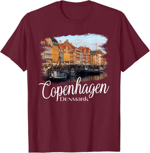 Copenhagen Denmark Souvenir / Copenhagen T-Shirt - T-Shirt | Maroon