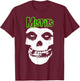 Misfits Green Skull Logo , black T-Shirt - T-Shirt | Maroon