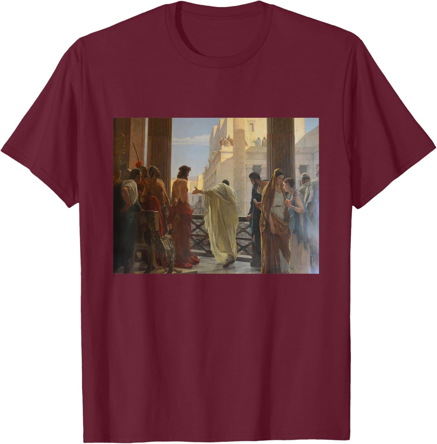 Antonio Ciseri's Ecce Homo T-Shirt - T-Shirt | Maroon
