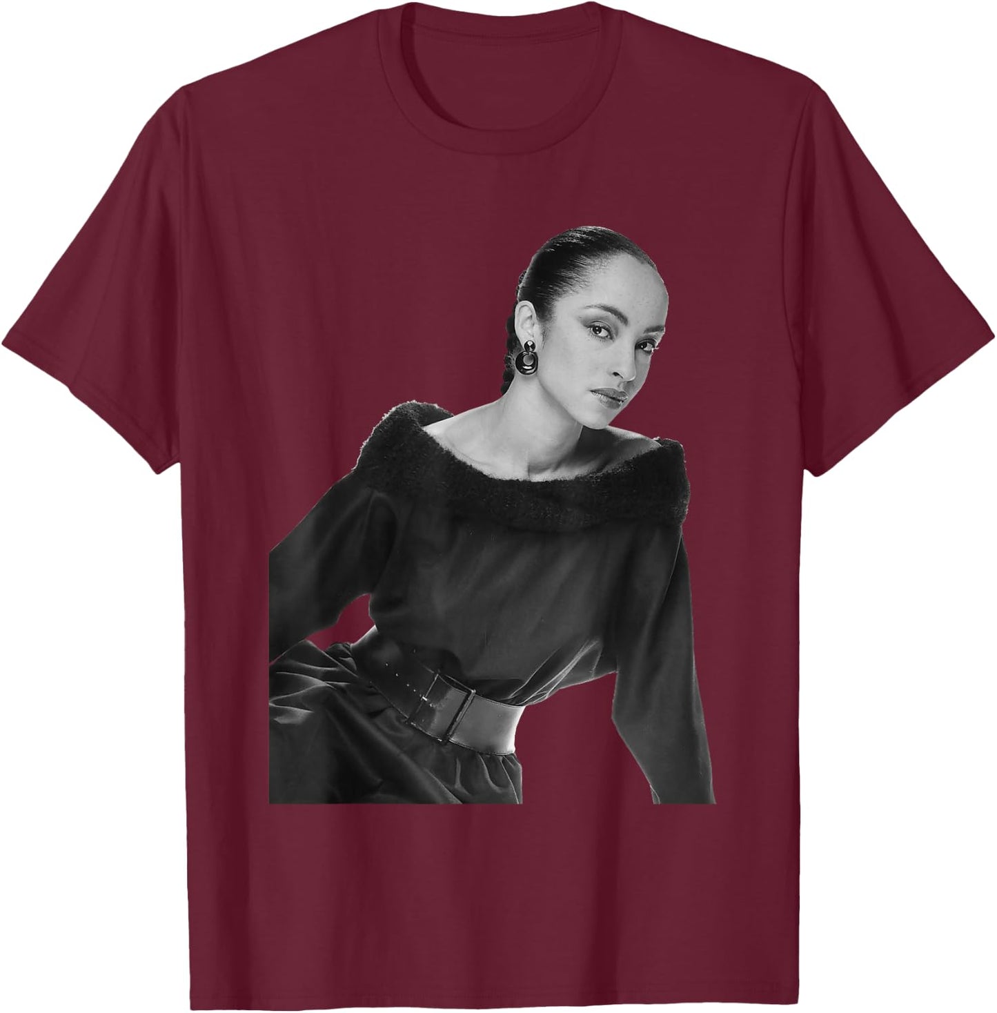 Portrait of the Singer of Sade Sweetest Taboo 1984 T-Shirt - T-Shirt | Maroon