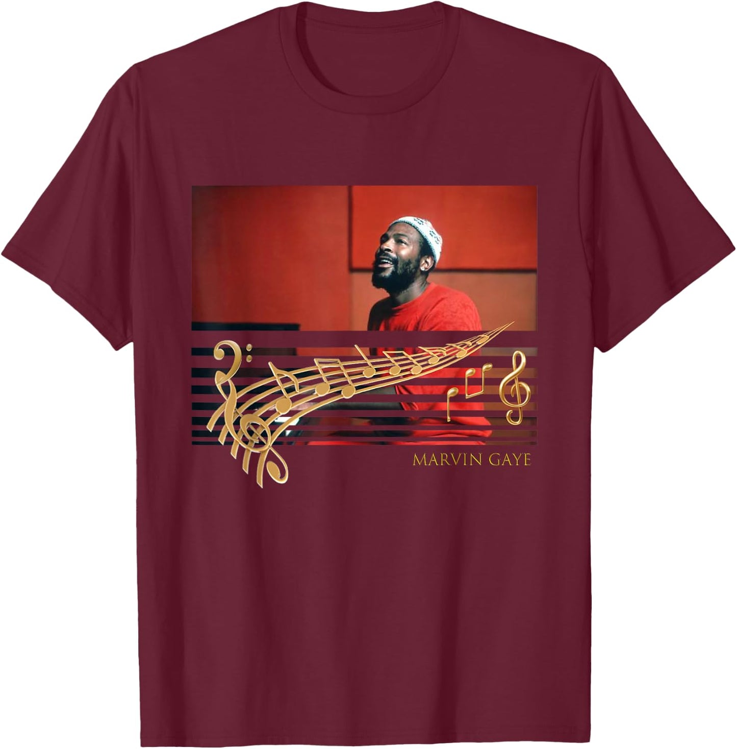 Marvin Gaye_005 T-Shirt - T-Shirt | Maroon