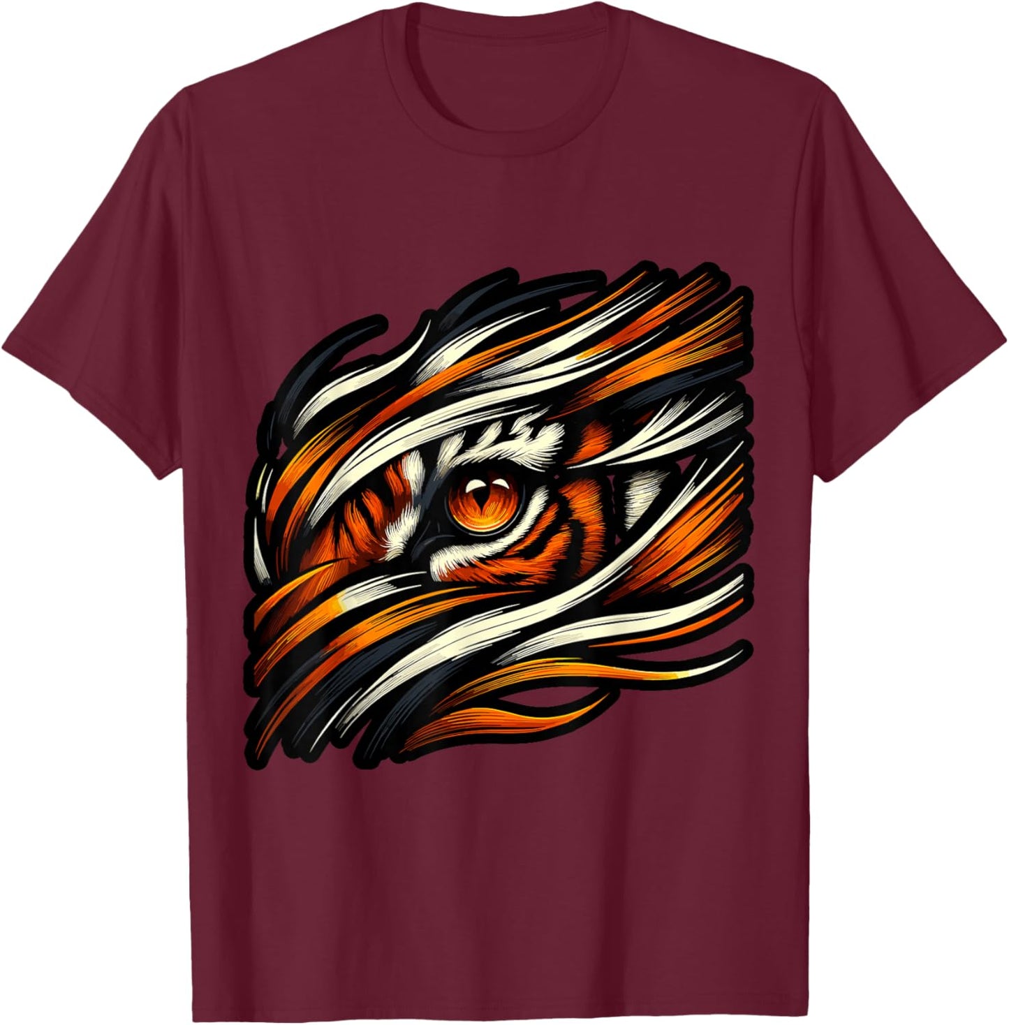 Tiger Eye Zookeeper Animals T-Shirt - T-Shirt | Maroon