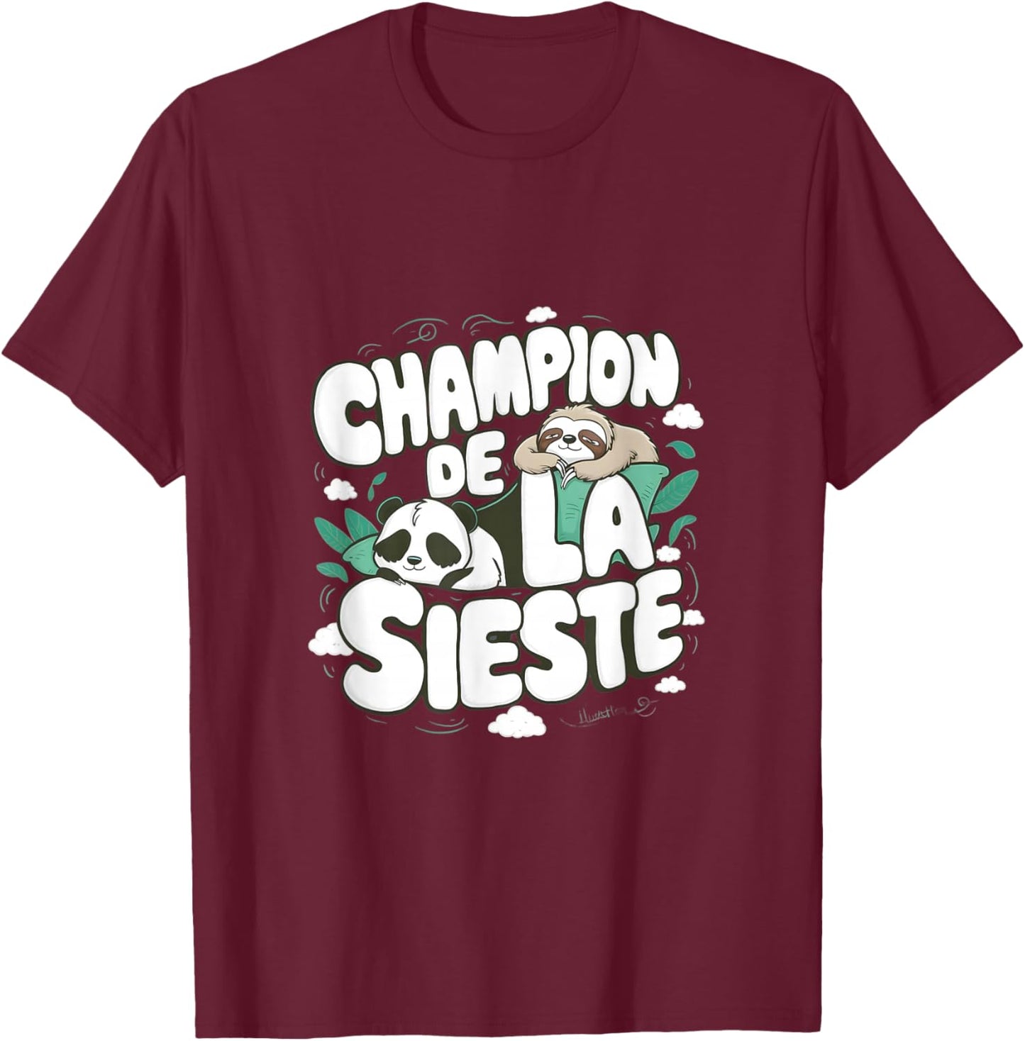 Champion Nap Man Funny Phrase , Black, S T-Shirt - T-Shirt | Maroon
