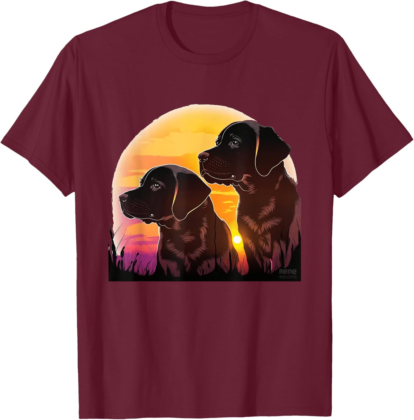 Cute Black Lab Black Labrador Retriever Puppy Dog Mom Animal Men Women Kids T-Shirt - T-Shirt | Maroon