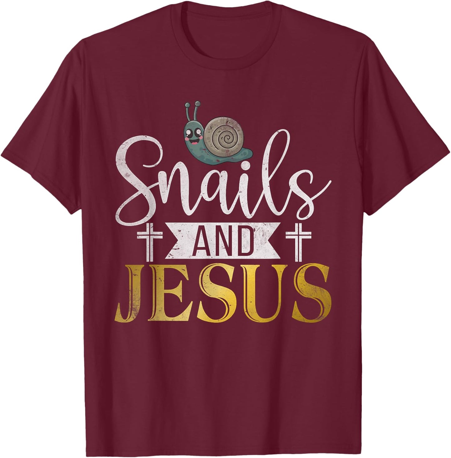 Snails and Jesus Snail T-Shirt - T-Shirt | Maroon