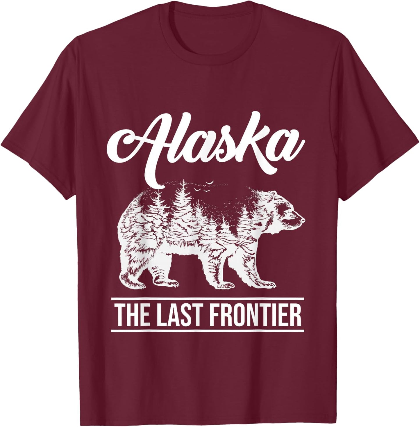 Elk Alaska Last Frontier Alaska Grizzly Bears Mountains T-Shirt - T-Shirt | Maroon