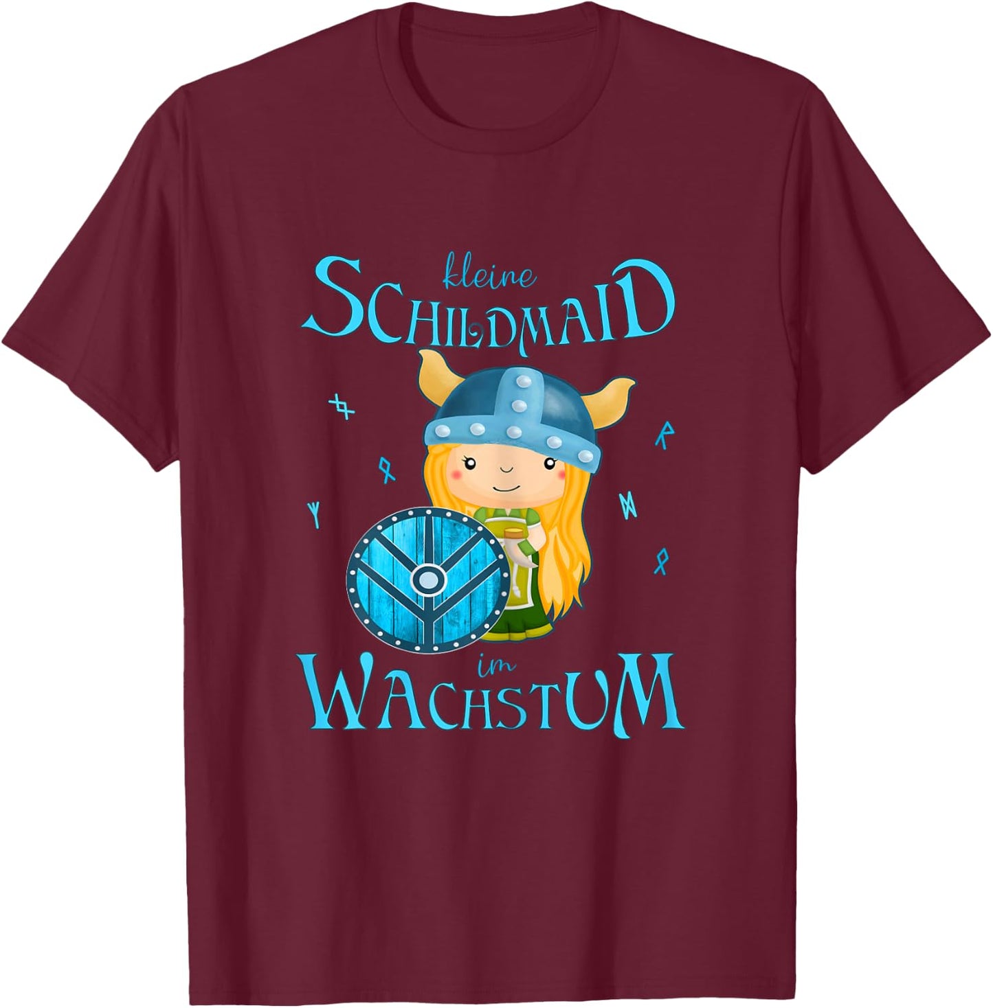 Kleine Schildmaid im Wachstum - Lagerthas Wikinger Mädchen T-Shirt - T-Shirt | Maroon