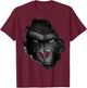@n!mal Gorilla Gesicht Wand Tier Druck Kunst Tierliebhaber Gorilla Damen & Herren Schwarz Klein EU 38-40 T-Shirt - T-Shirt | Maroon