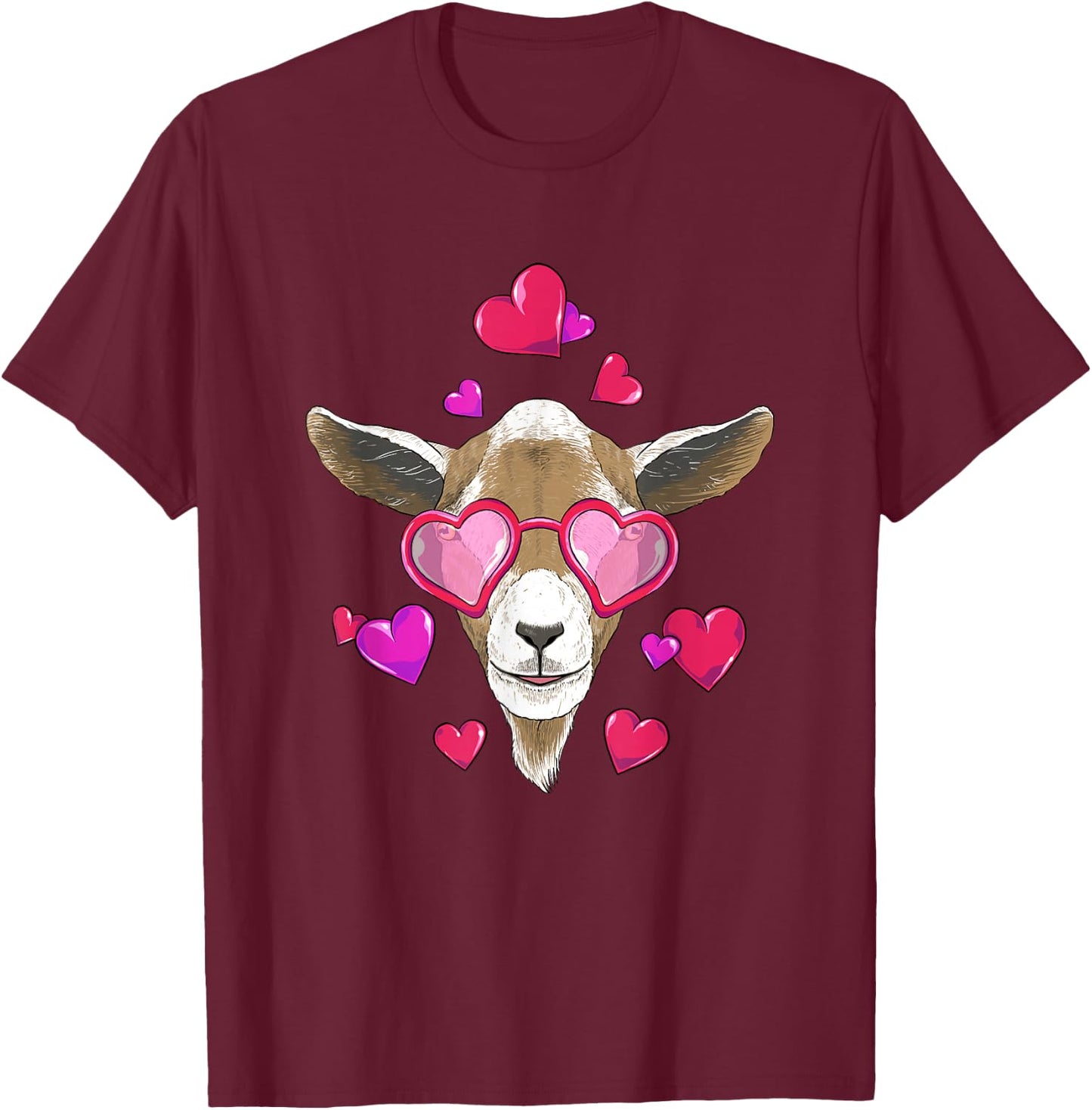Valentines Goat - Farm Animal Lover Goats Rancher Farming T-Shirt - T-Shirt | Maroon