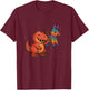 Dinosaur Piñata Smash – Fun Birthday Party - T-Rex T-Shirt - T-Shirt | Maroon