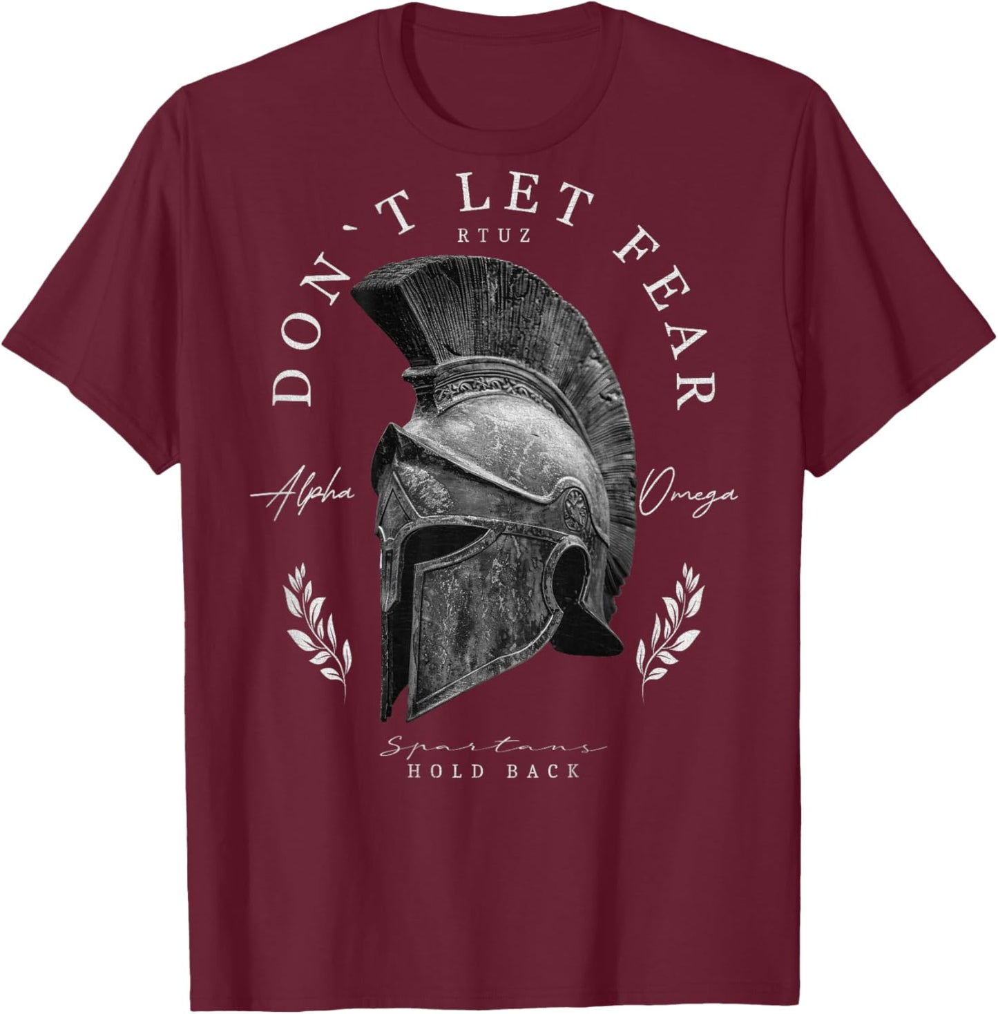 Backprint Spartan Helmet Warrior Y2K Streetwear Women's Men's T-Shirt - T-Shirt | Maroon