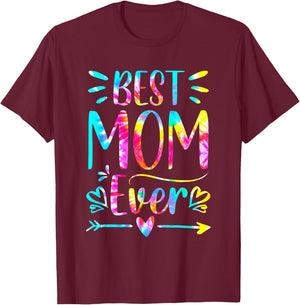 Mother's Day Best Mom Ever Gifts Tie dye Daughter Women Mom T-Shirt - T-Shirt | Maroon