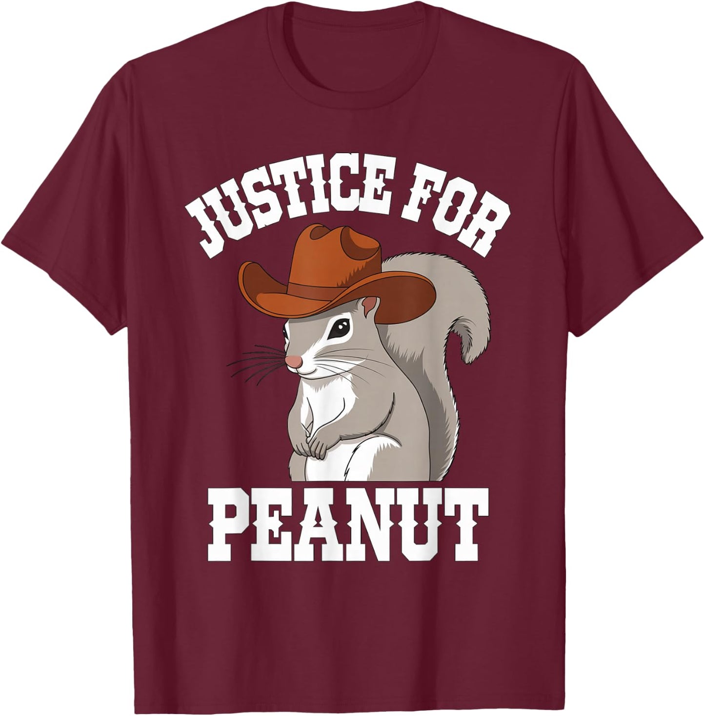 Justice For Peanut the Squirrel 2024 T-Shirt - T-Shirt | Maroon