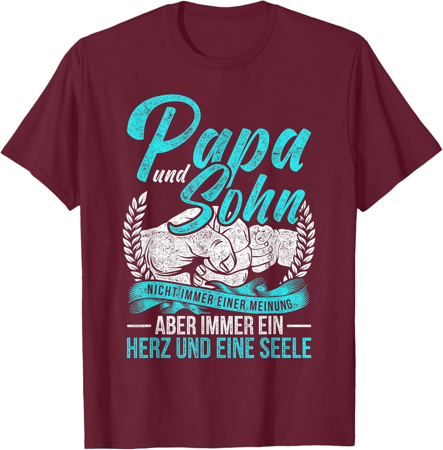 Papa und Sohn Saying Father Son Partner Look Father's Day T-Shirt - T-Shirt | Maroon