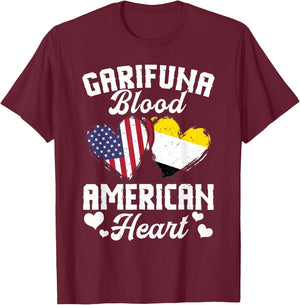 Garifuna Flag Uniform American Outfit US Flags Garifuna T-Shirt - T-Shirt | Maroon
