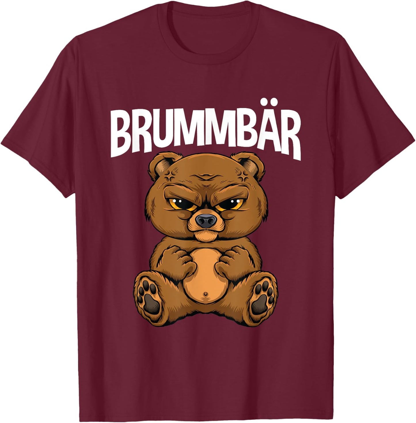 Grummbär Bear Genervt Brown Bear Kein Bock , black T-Shirt - T-Shirt | Maroon