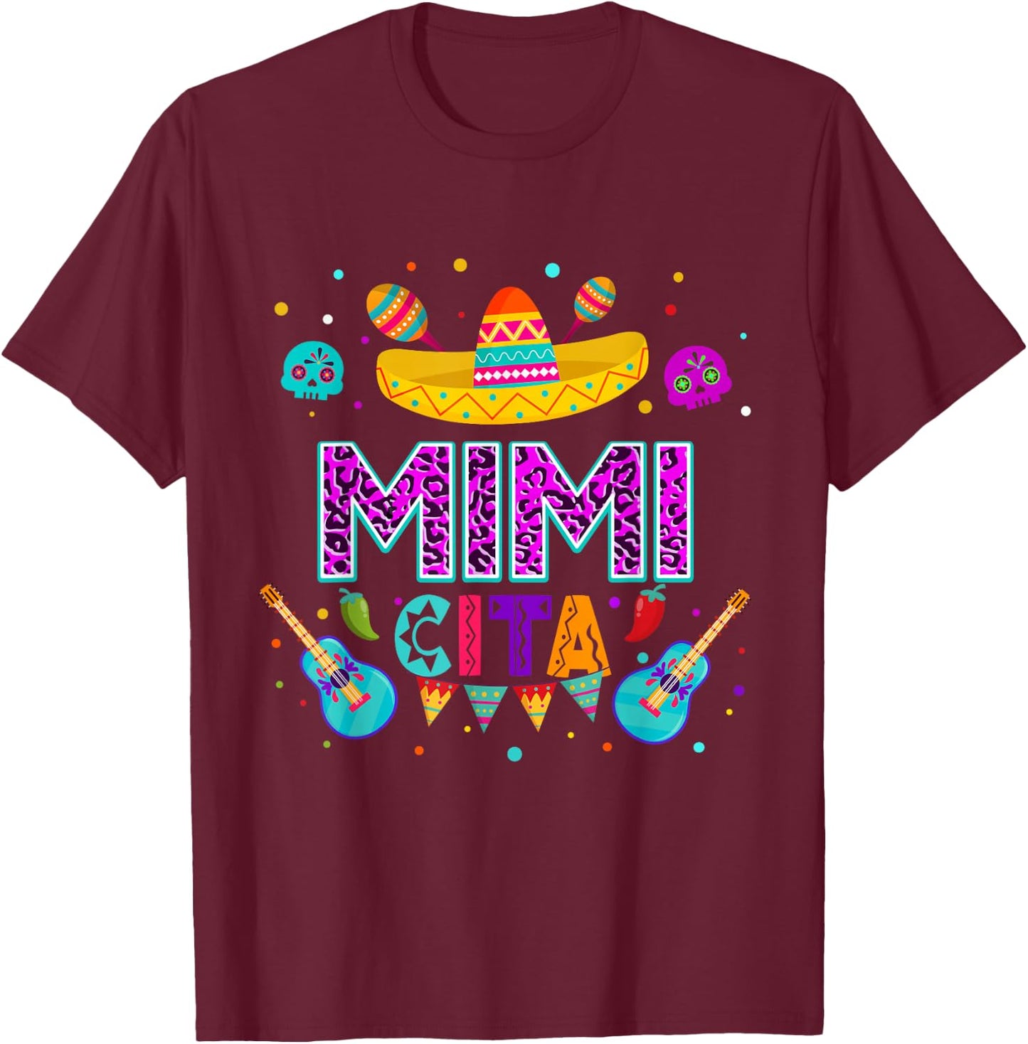 Funny Cinco De Mayo Mimicita Festival Leopard Lover T-Shirt - T-Shirt | Maroon