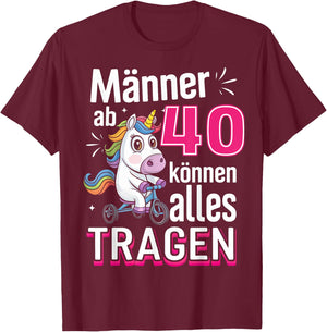 40th Birthday Man Men from 40 Years Saying Funny , black T-Shirt - T-Shirt | Maroon