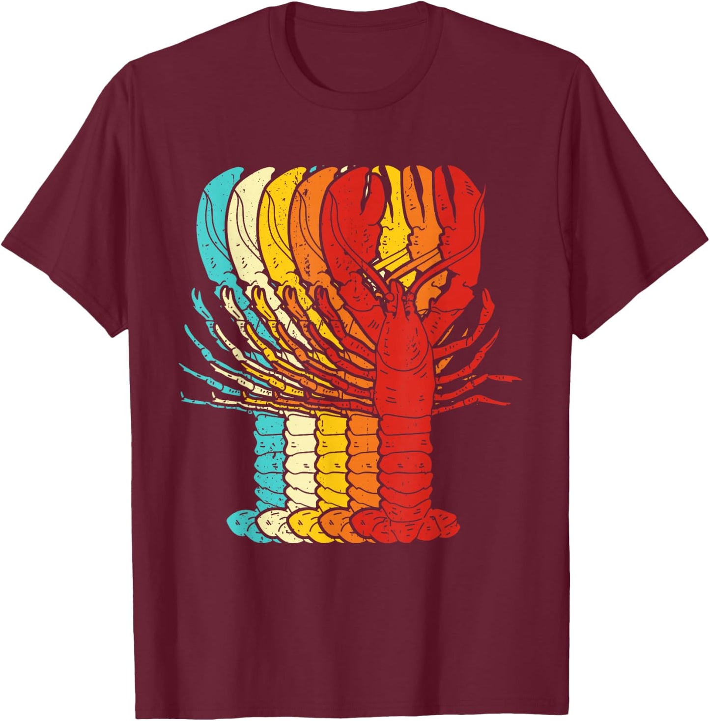 Vintage Lobster T-Shirt - T-Shirt | Maroon