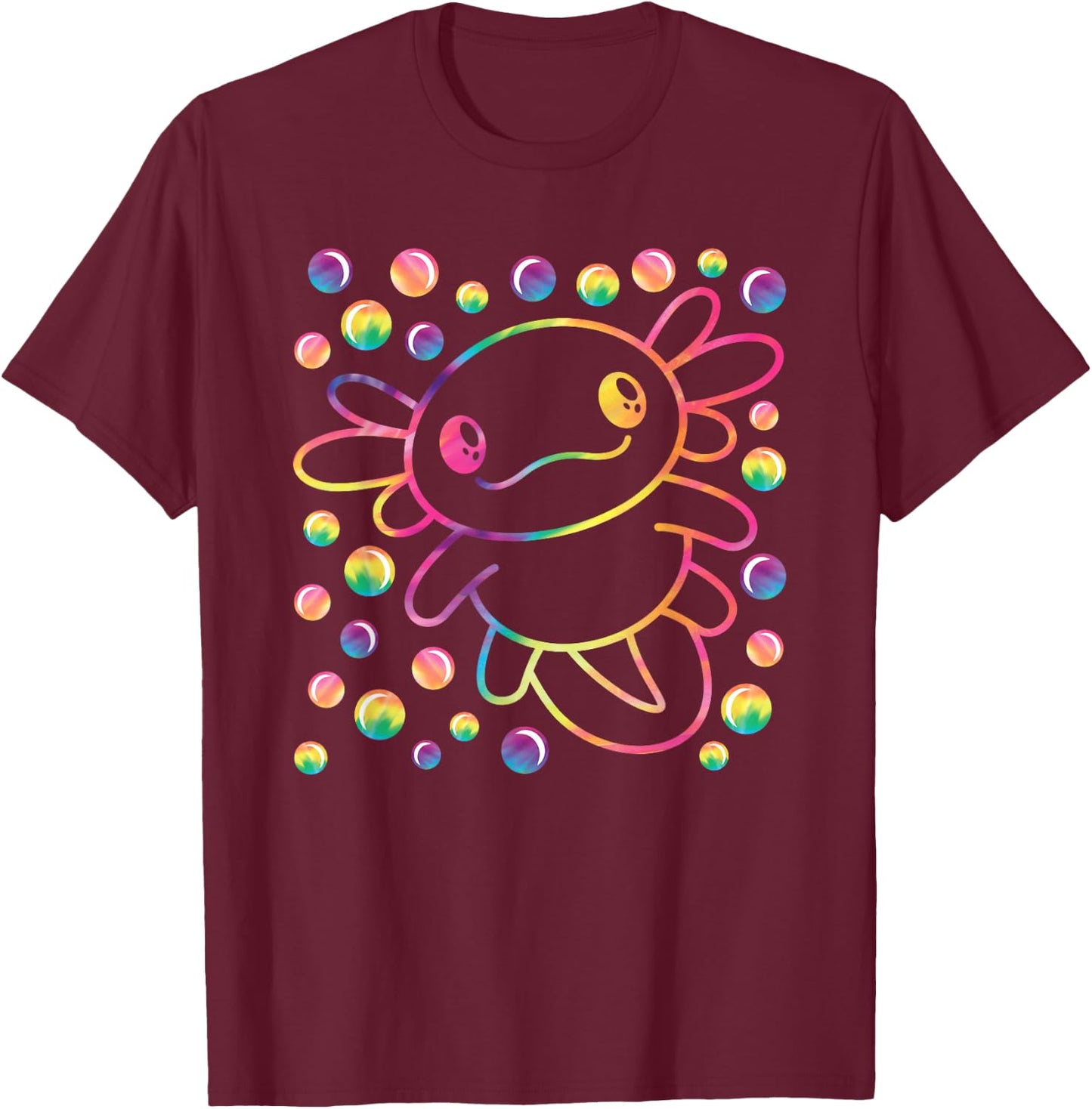 Cute Axolotl Kawaii Axolotl Lover Boys Girls Kids T-Shirt - T-Shirt | Maroon