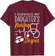 I Survived My Daughter's Nursing Degree Nursing School Girl T-Shirt - T-Shirt | Maroon