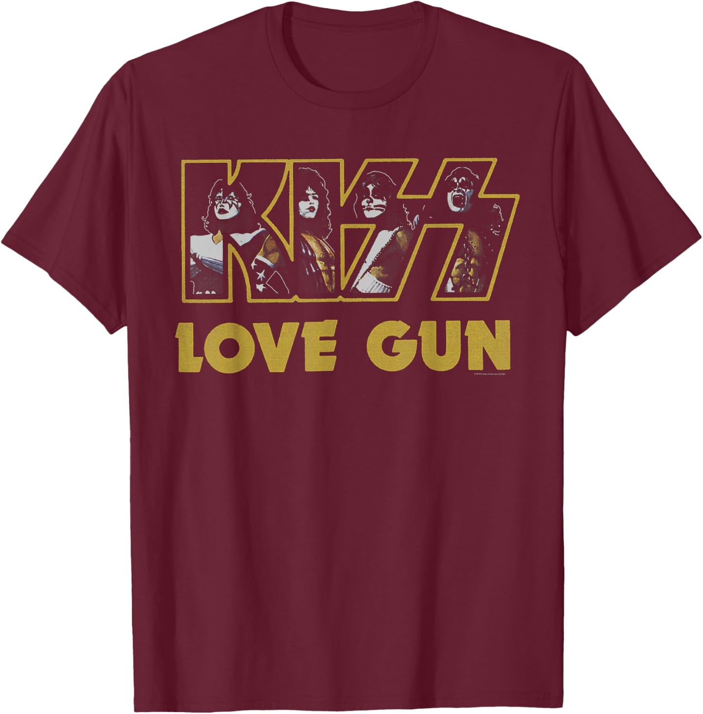 KISS - Love Gun Logo T-Shirt - T-Shirt | Maroon