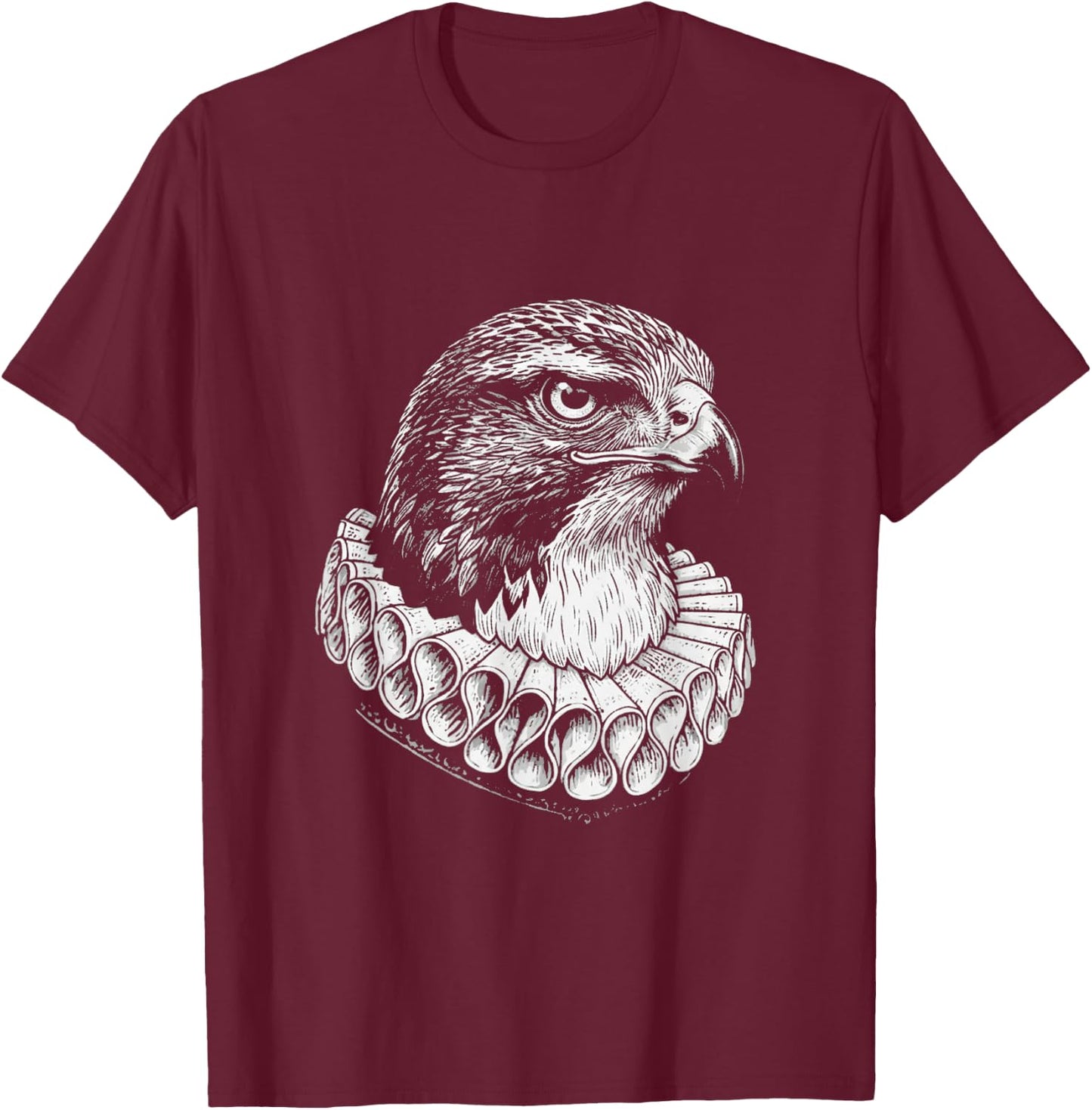 Habicht Renaissance Portrait Vintage Edle Habicht Kunst T-Shirt - T-Shirt | Maroon