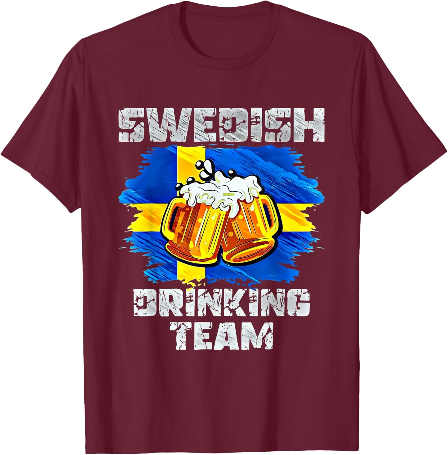 Swedish Drinking Team T-Shirt - T-Shirt | Maroon