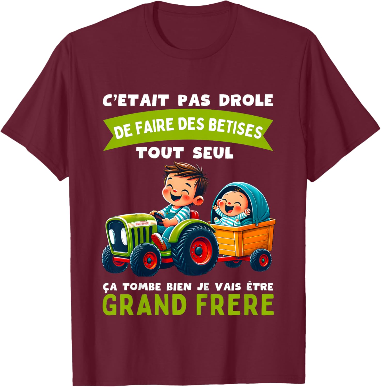 Child Big Brother on Mission - Pregnancy Announcement Gift Birth , Black, 2 T-Shirt - T-Shirt | Maroon