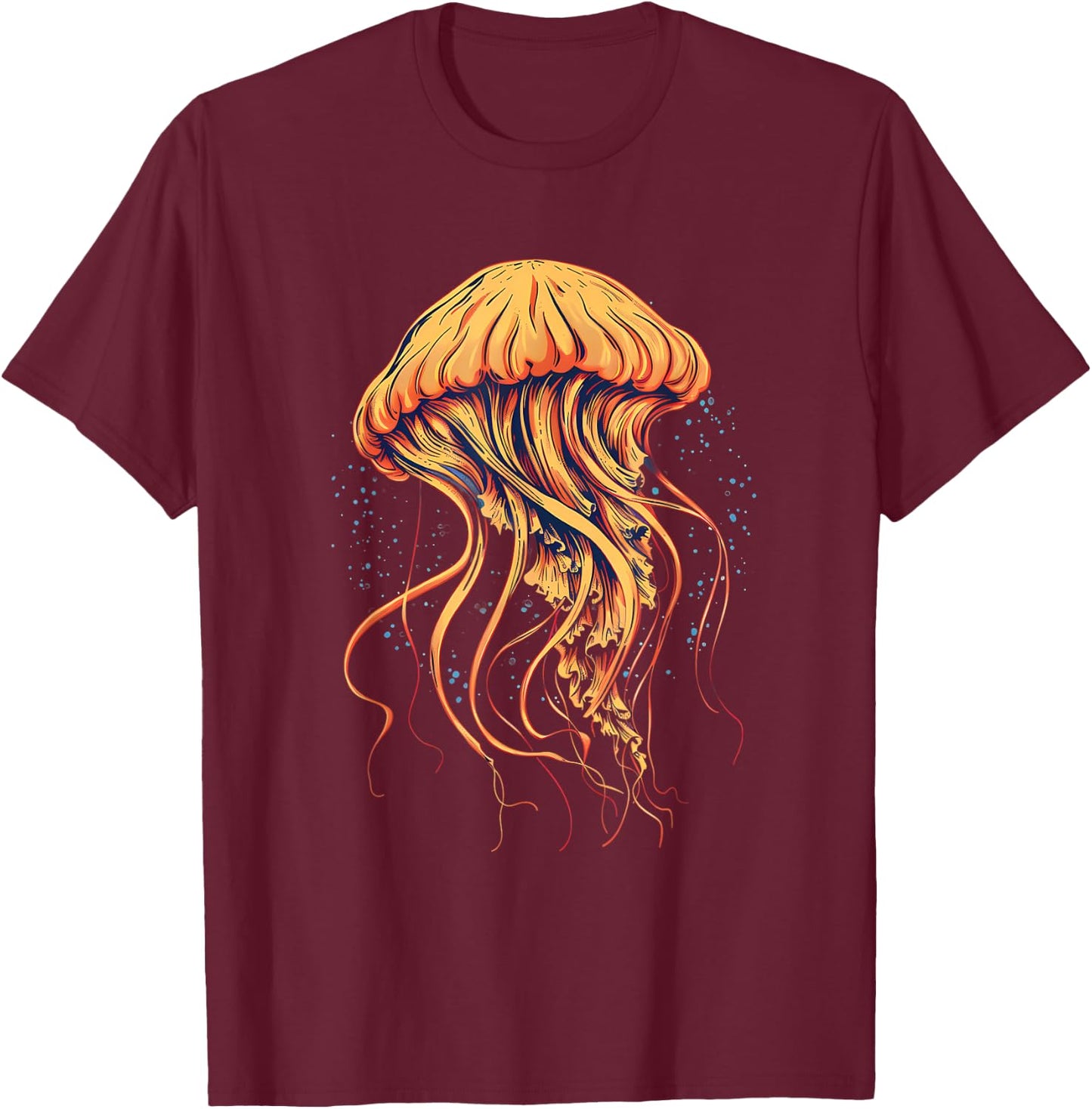 Jellyfish Artwork Sea Ocean Animal Lover Ocean Sea Jellyfish T-Shirt - T-Shirt | Maroon